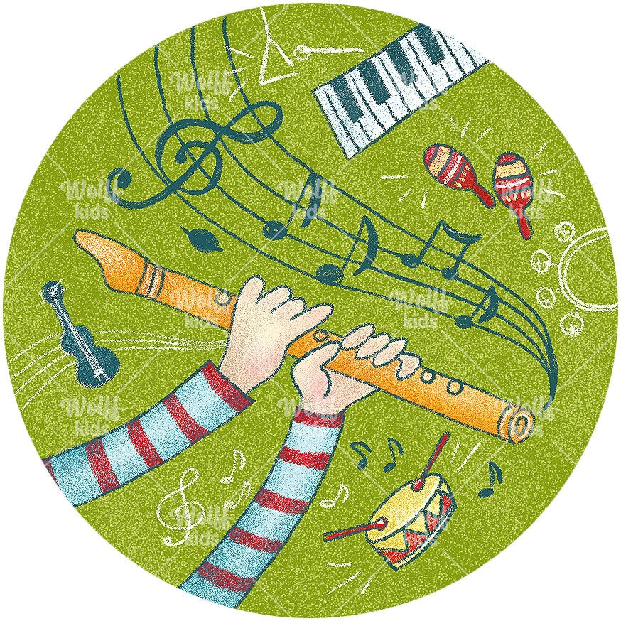 Einzelner Magnet: Musikunterricht, 6 cm, Sortimentswechsel